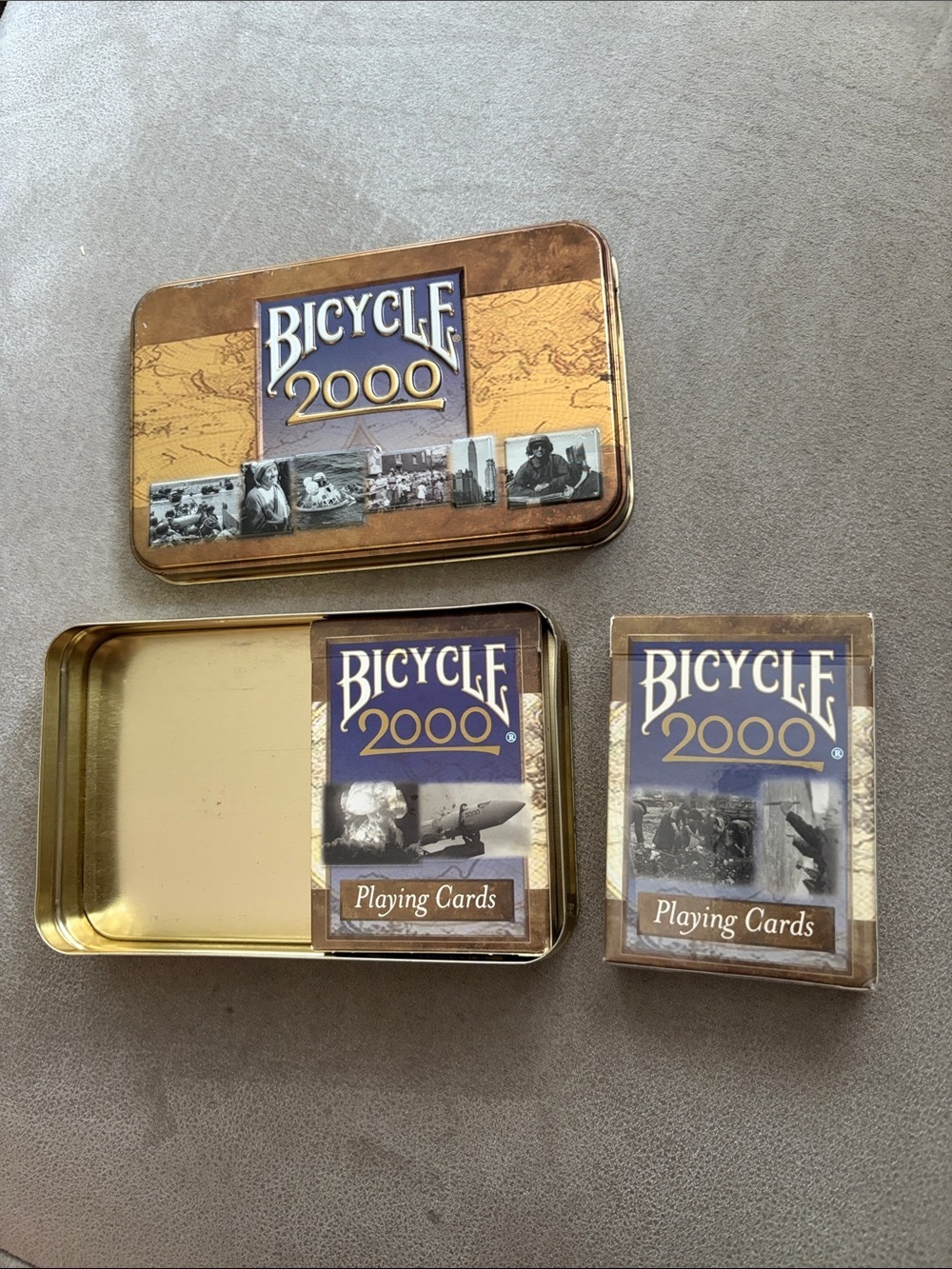 Bicycle 2000 Gold Playing Card Tin Set - Gold Decks